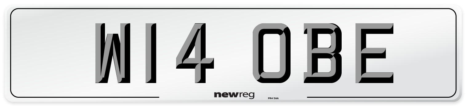 W14 OBE Number Plate from New Reg